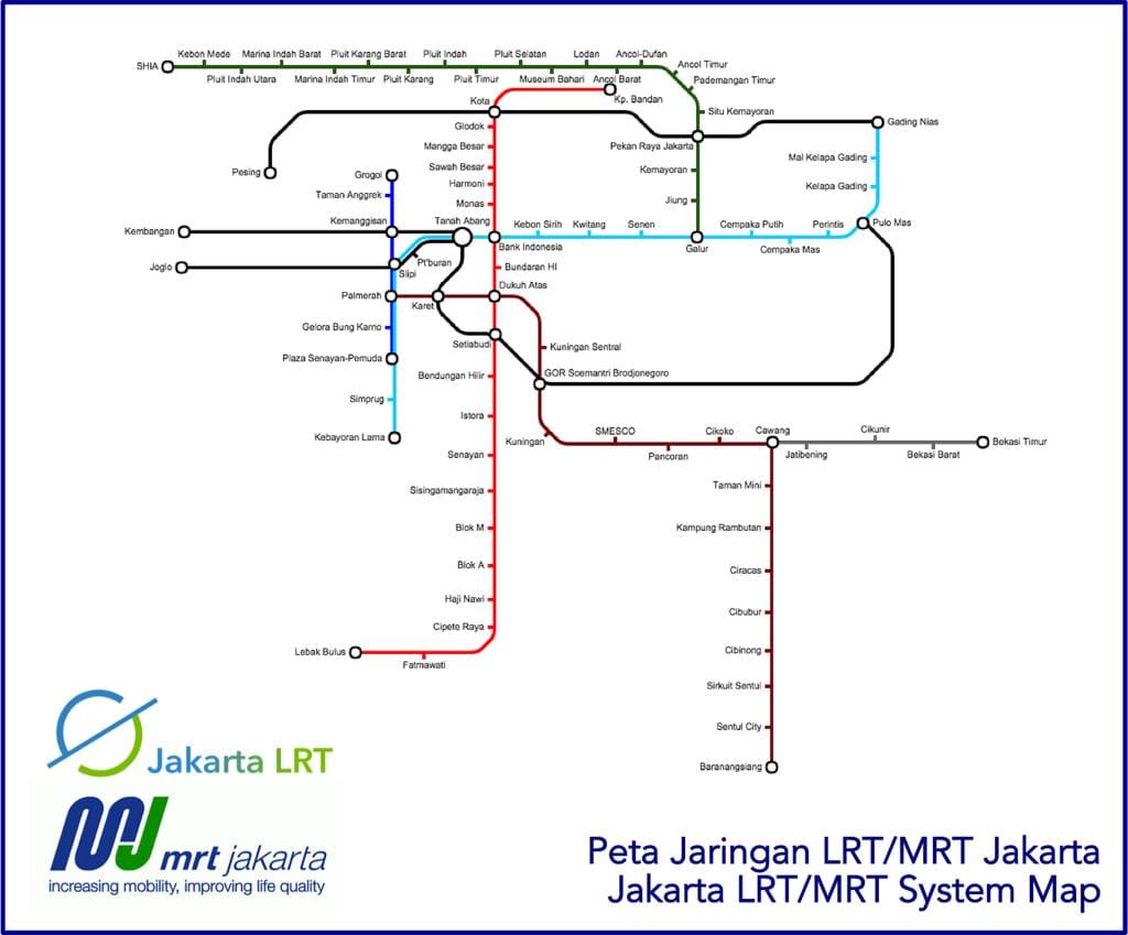 جکارتہ lrt نقشہ