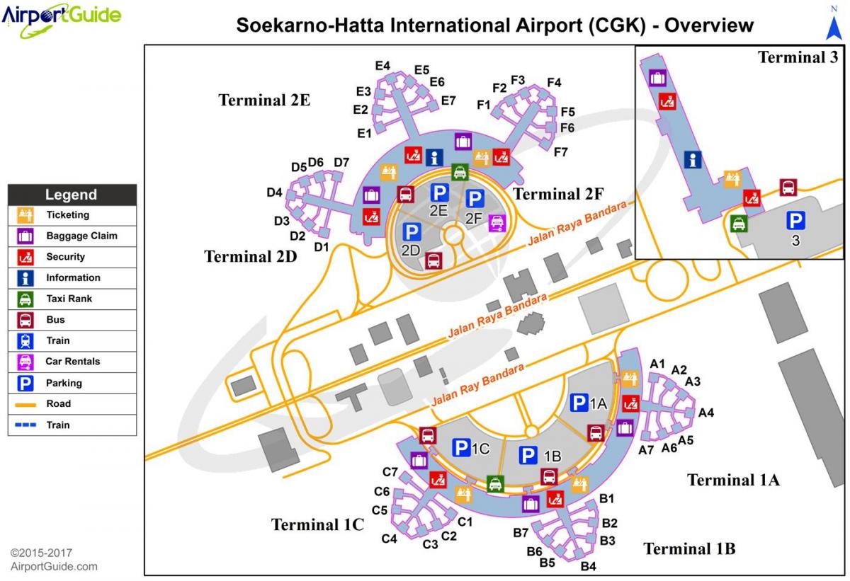 soekarno hatta کے بین الاقوامی ہوائی اڈے کا نقشہ