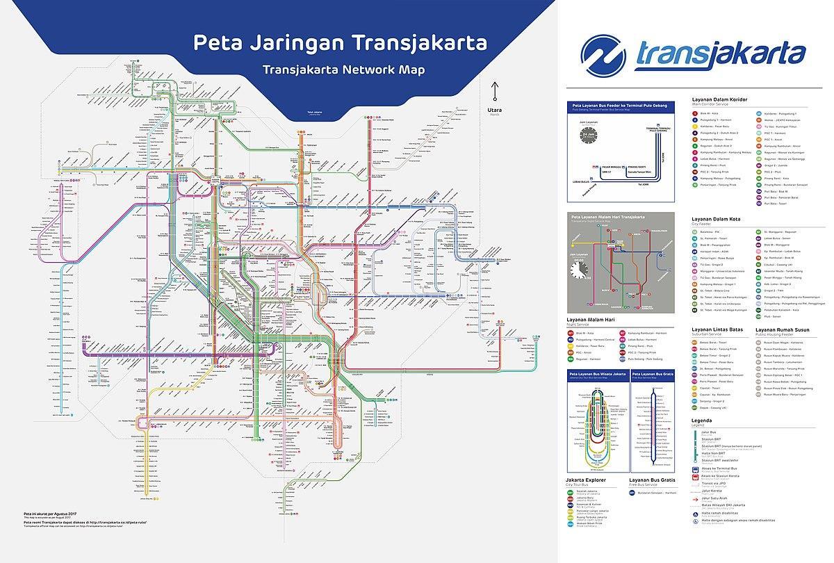 transJakarta راستے کا نقشہ