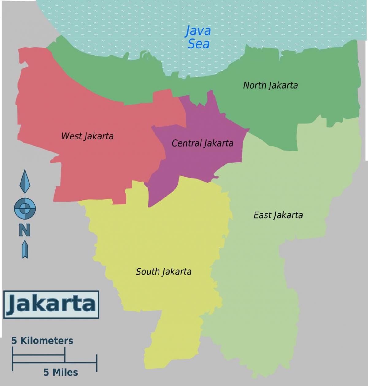 نقشہ کے جکارتہ اضلاع