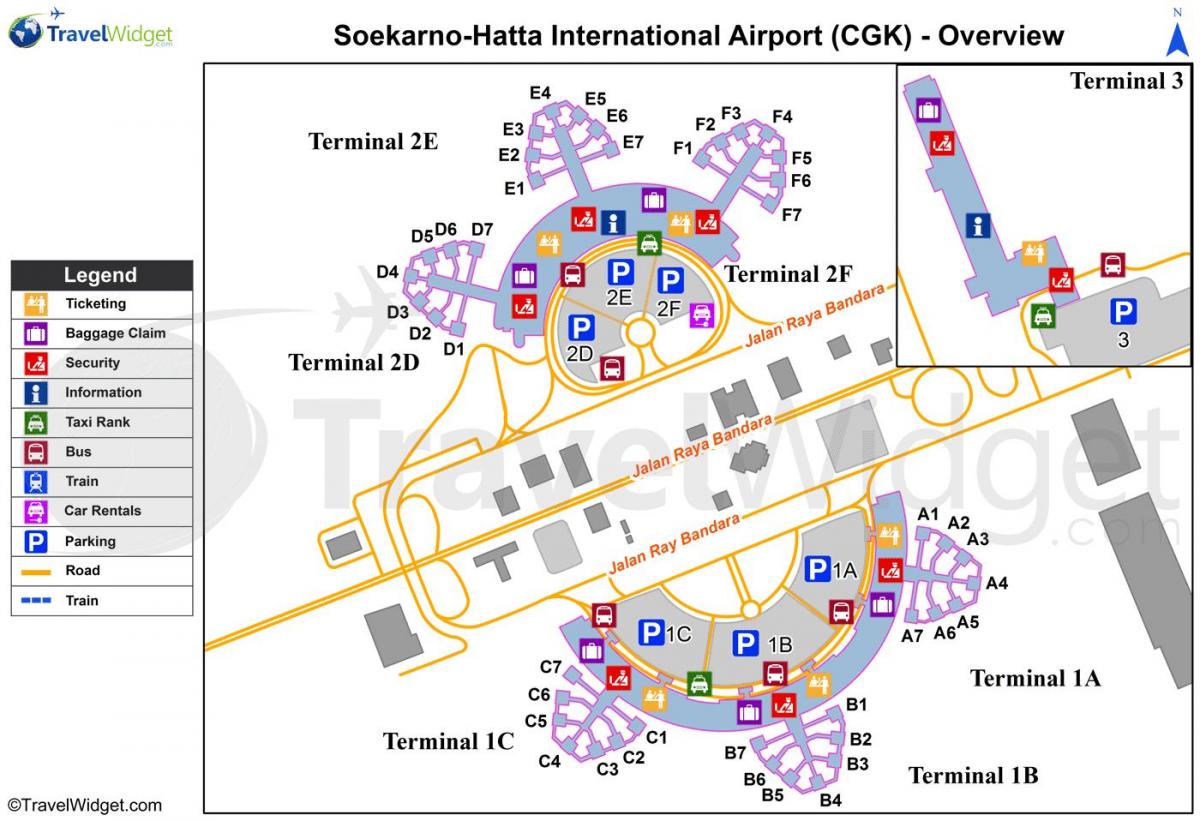 soekarno hatta ہوائی اڈے کے ٹرمینل کا نقشہ