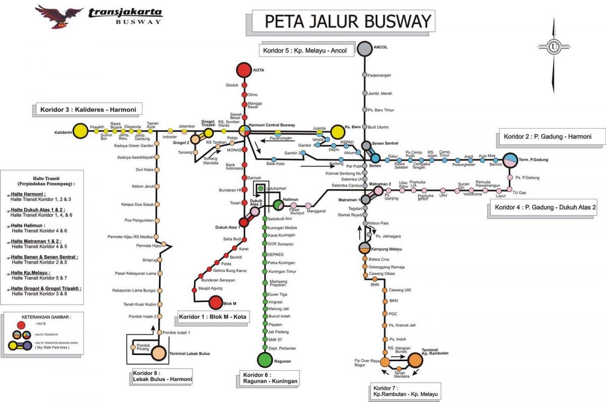 جکارتہ بس کا نقشہ