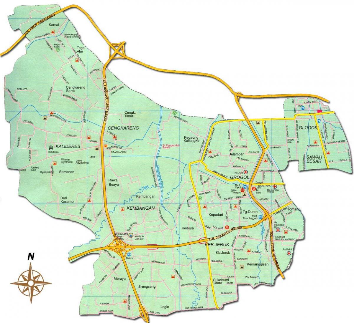 جکارتہ barat نقشہ