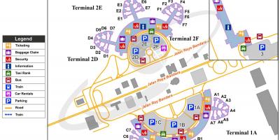 Soekarno hatta کے بین الاقوامی ہوائی اڈے کا نقشہ