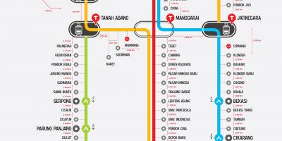 مسافر لائن جکارتہ نقشہ